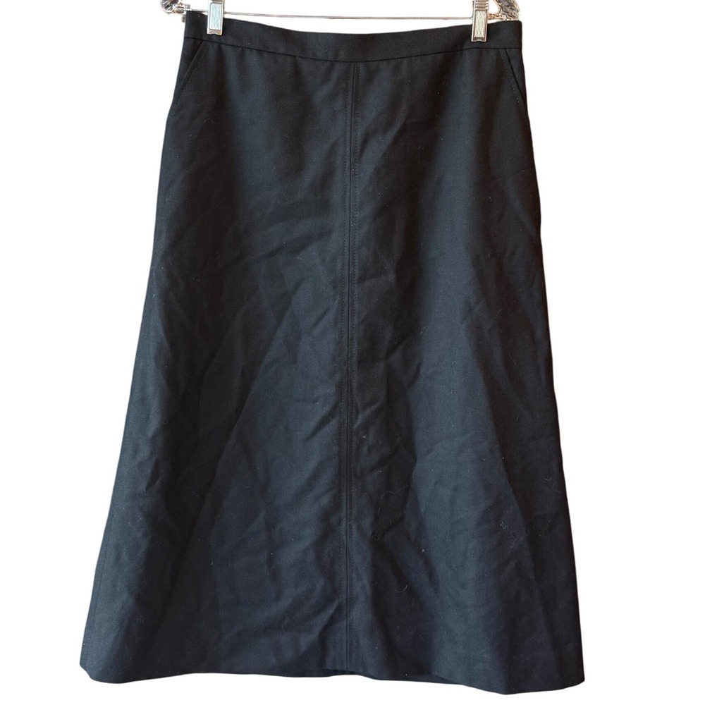Pendleton Black Virgin Wool A Line Midi Skirt Size 10 Made In USA NEW With Tags
